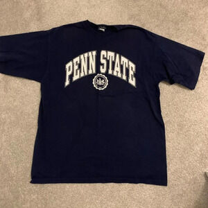VTG Penn State Graphic T-shirt AS University Navy Blue White T-shirt Size XL XXL